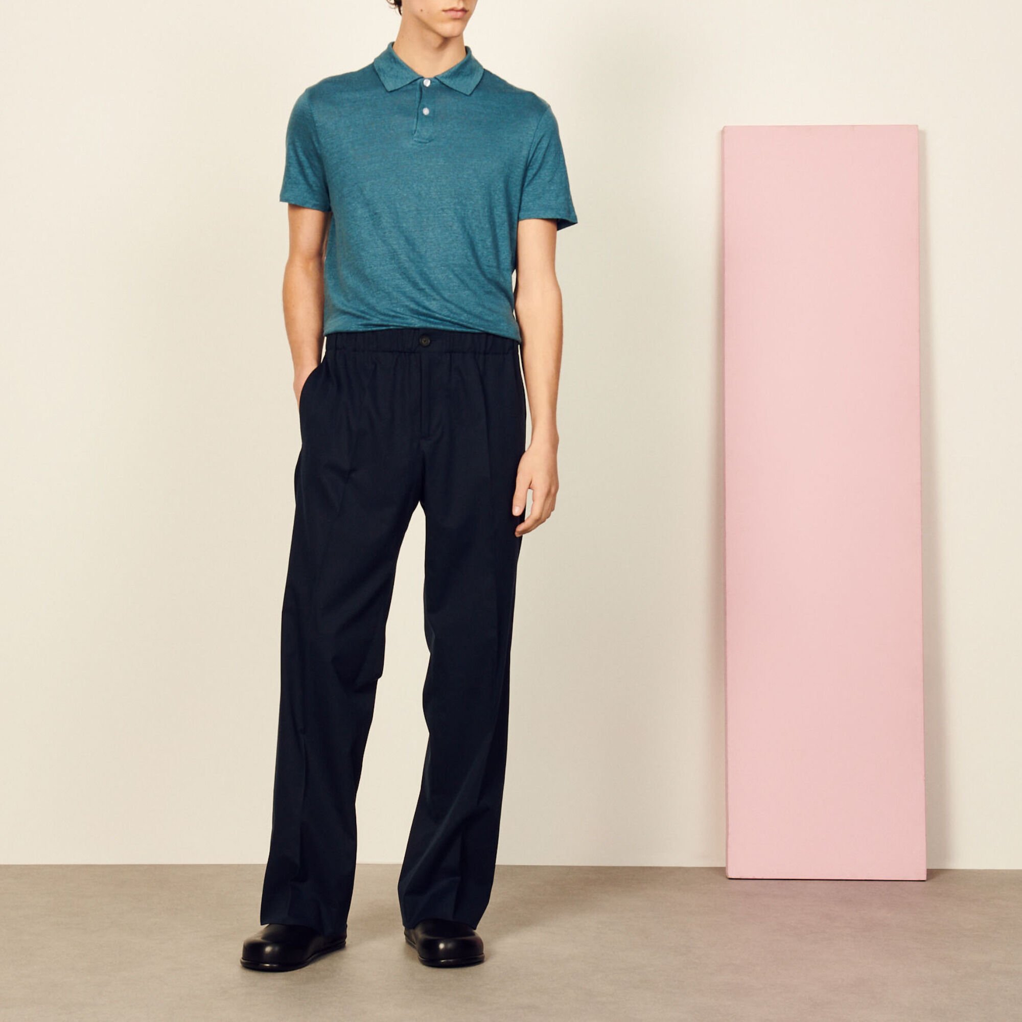 Wide-leg trousers in organic cotton