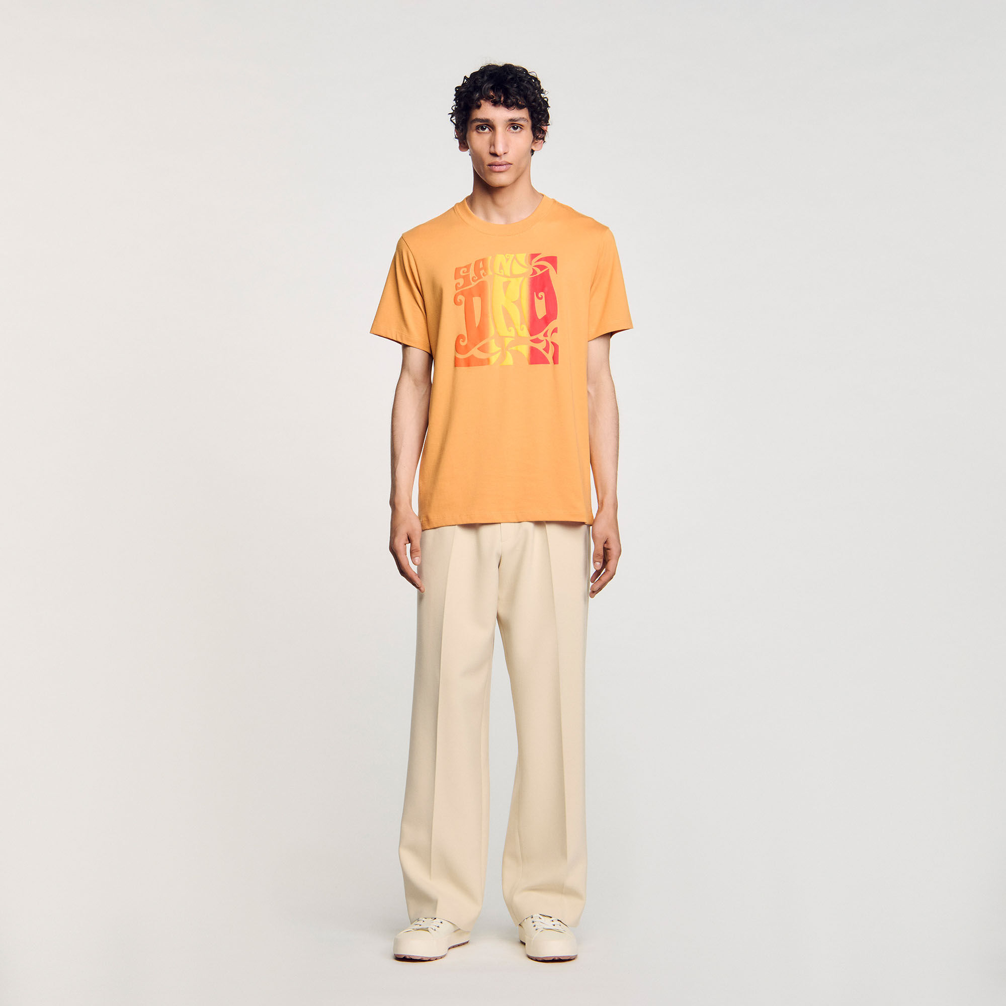 Wave print cotton T-shirt