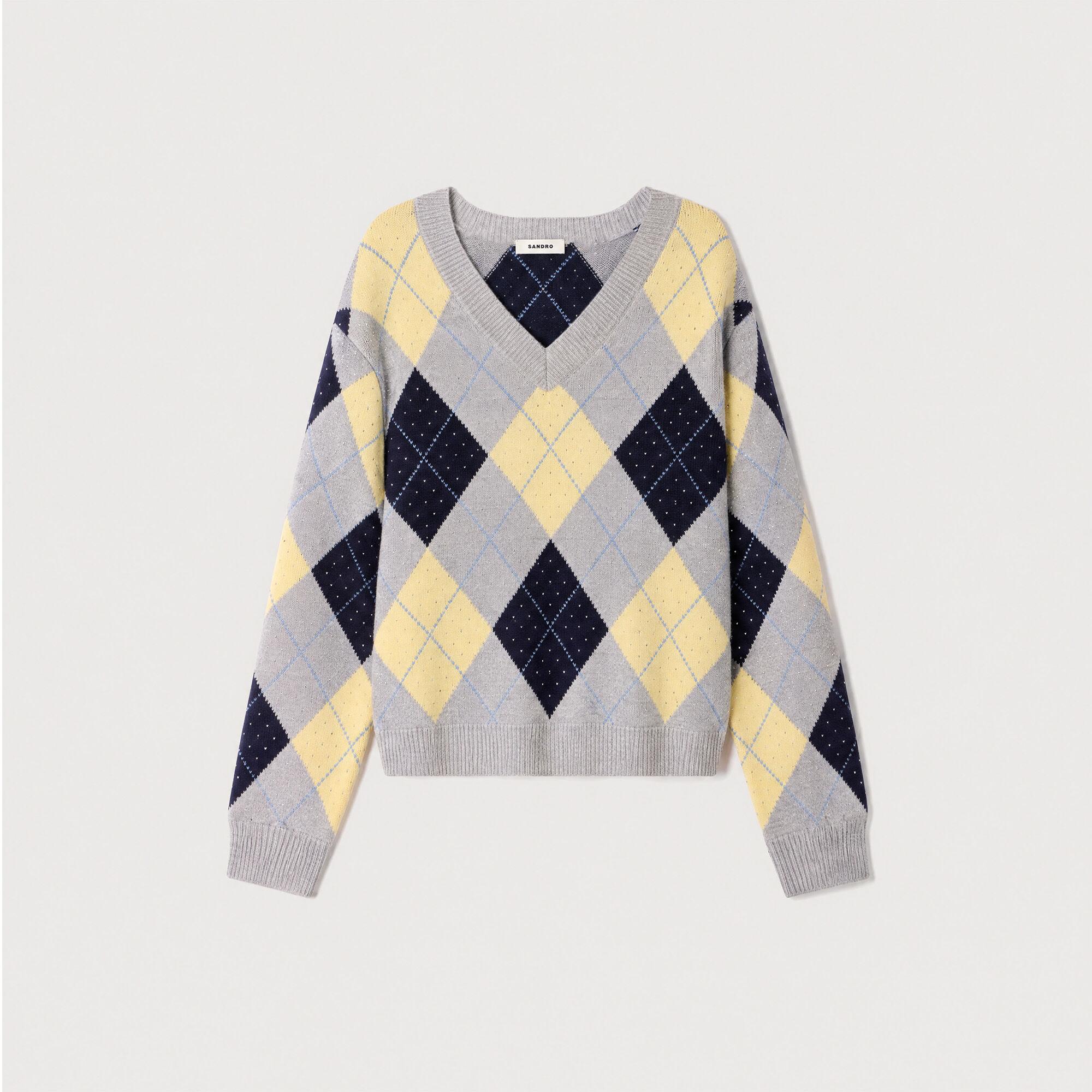 Rhinestone Argyle jumper - Women | Sandro