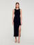 Rhinestone slit maxi dress