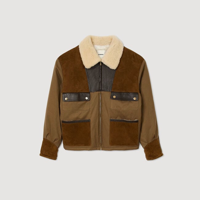 Shearling collar jacket