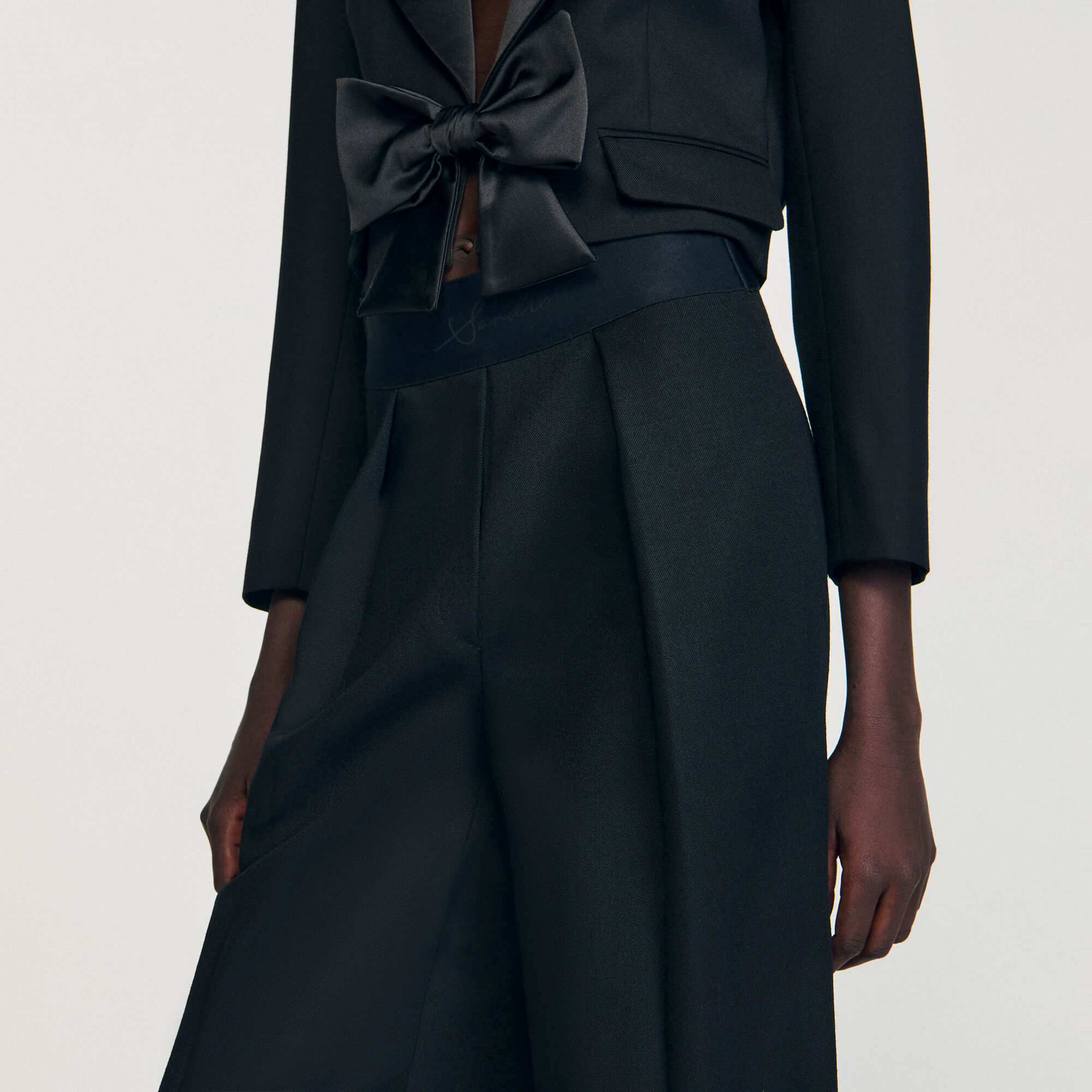 Wide-leg elastic waist trousers - Women | Sandro
