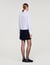 Short dress with dual materials