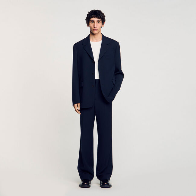 Oversized wool suit jacket