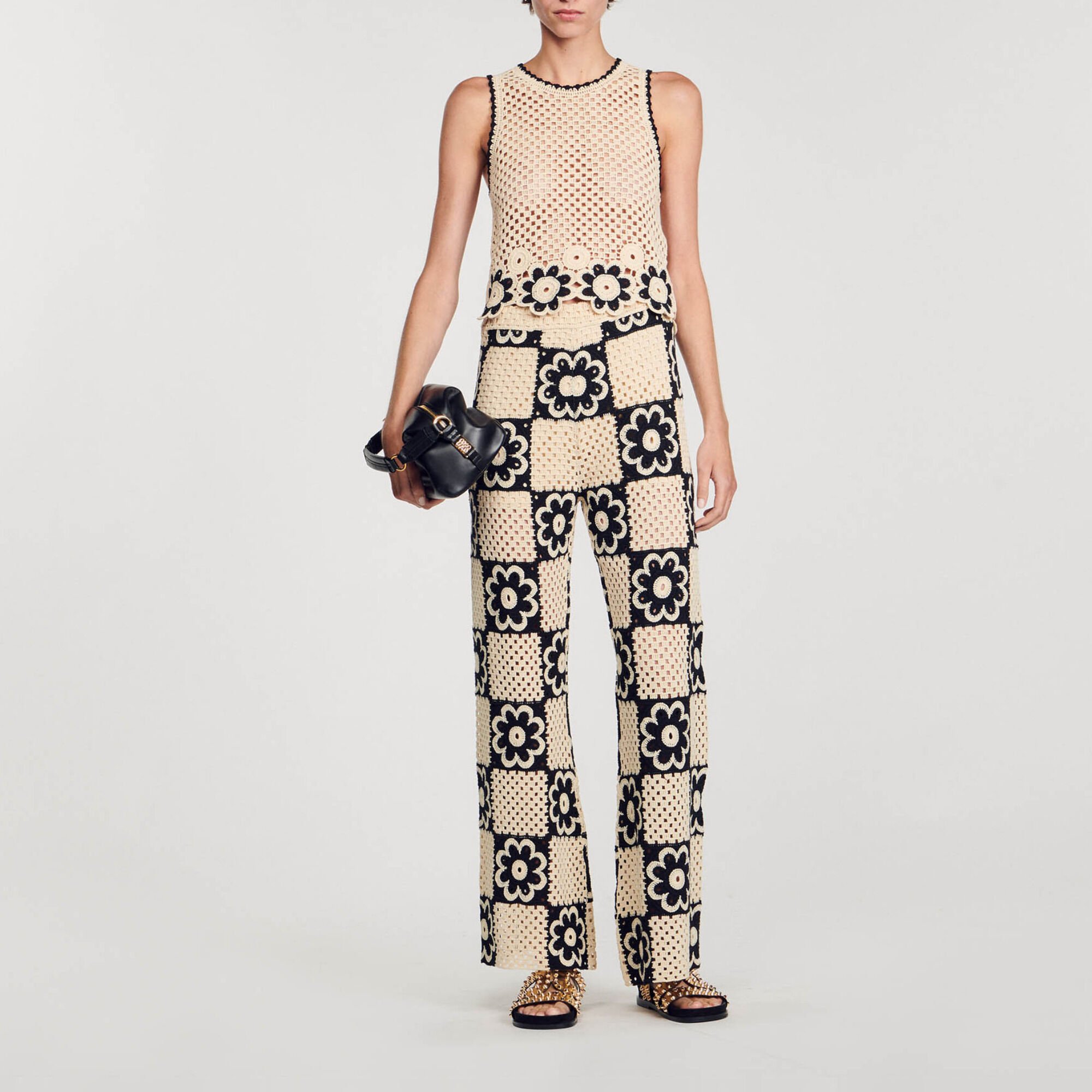 Crochet knit trousers