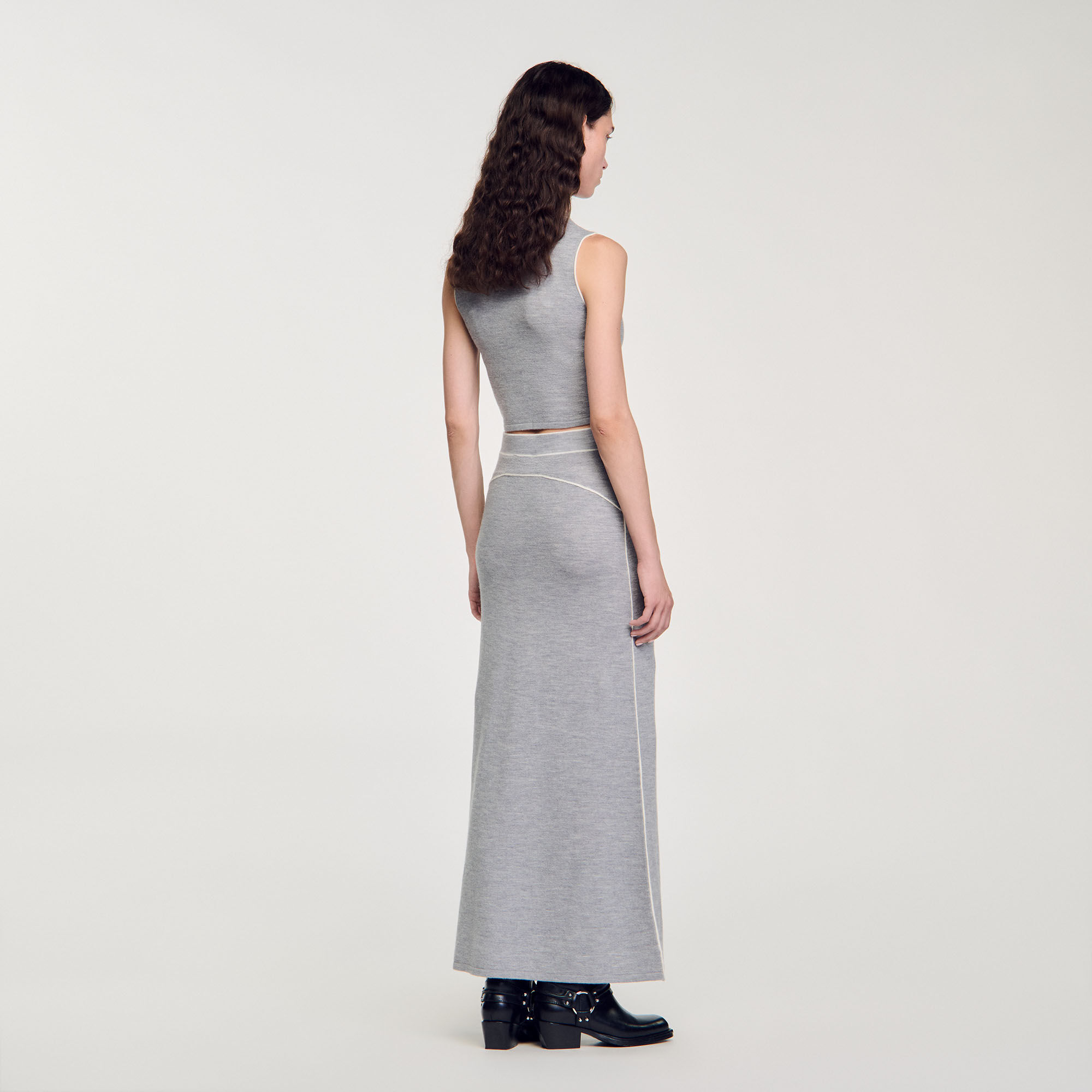 Long wool skirt