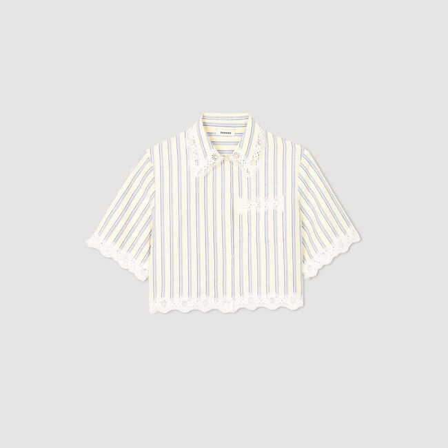 Striped cropped shirt