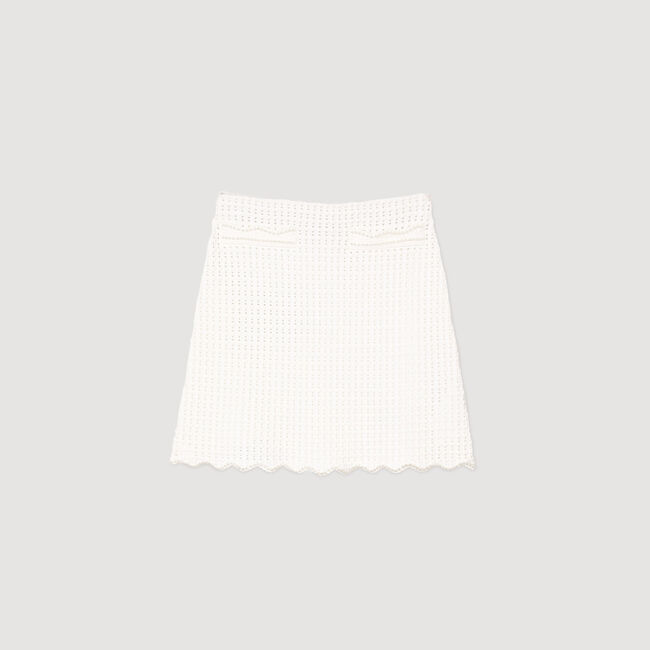 Short pearl bead knit skirt