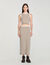 Long two-tone knit skirt