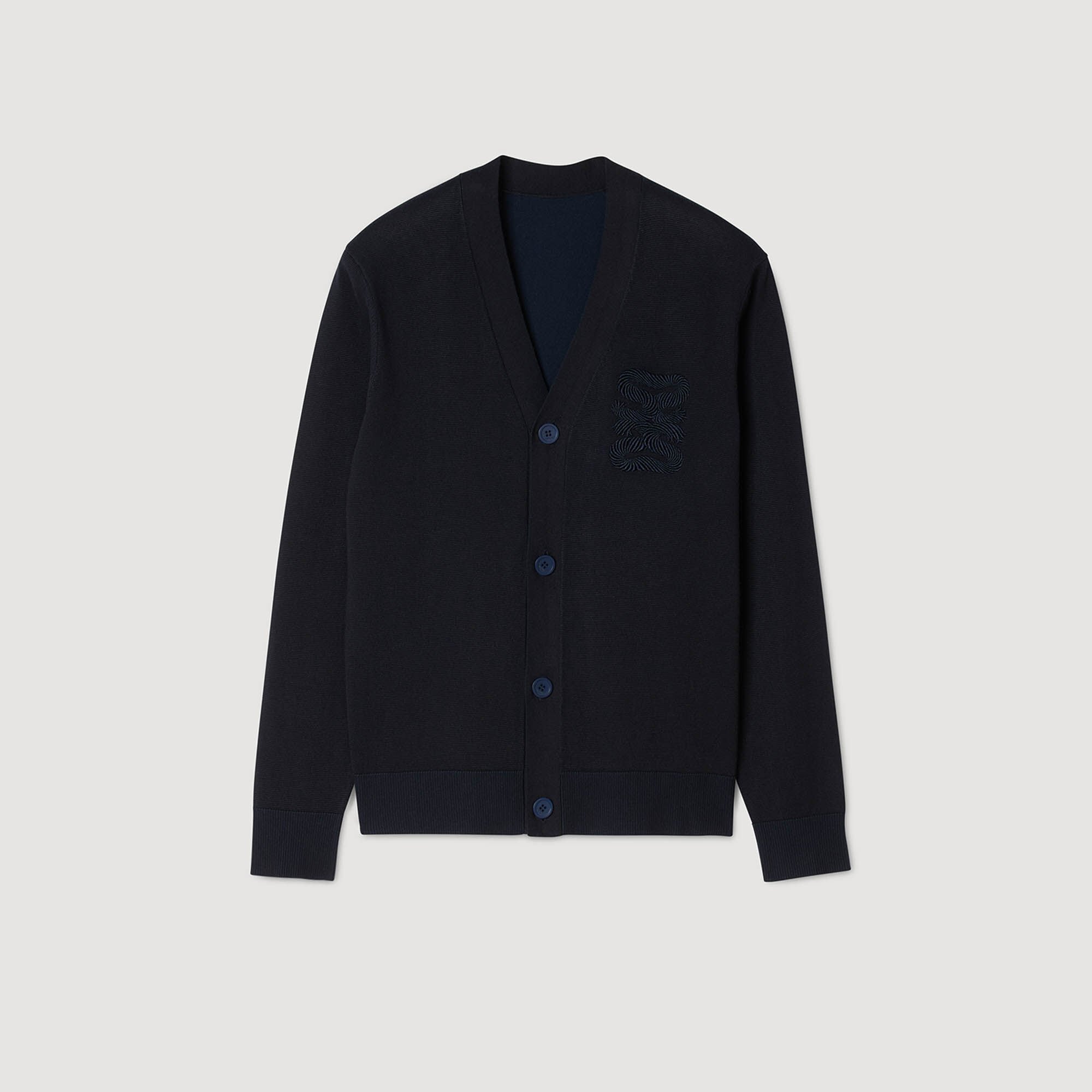 Cardigan with rope embroidery