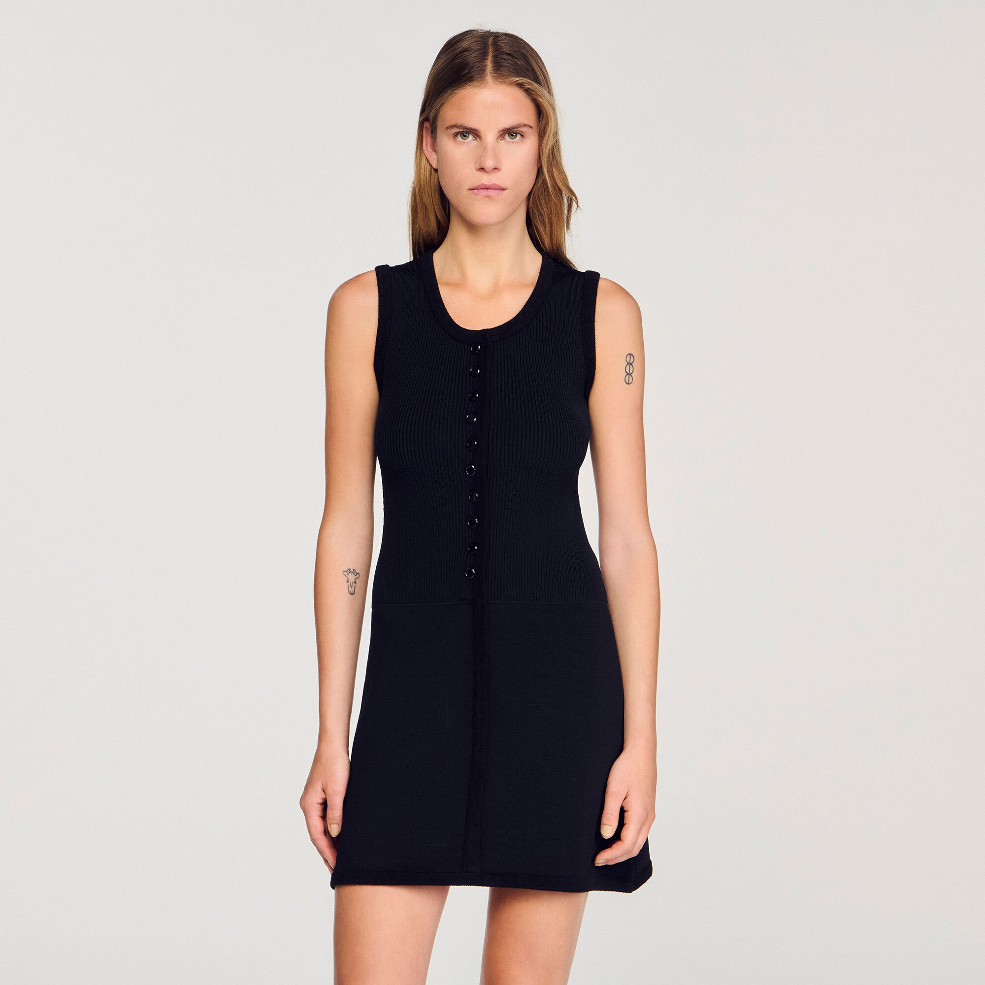 Short ribbed knit dress