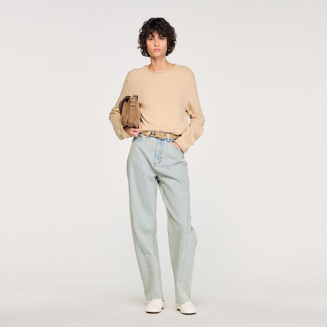 Boucl&eacute; cotton jumper