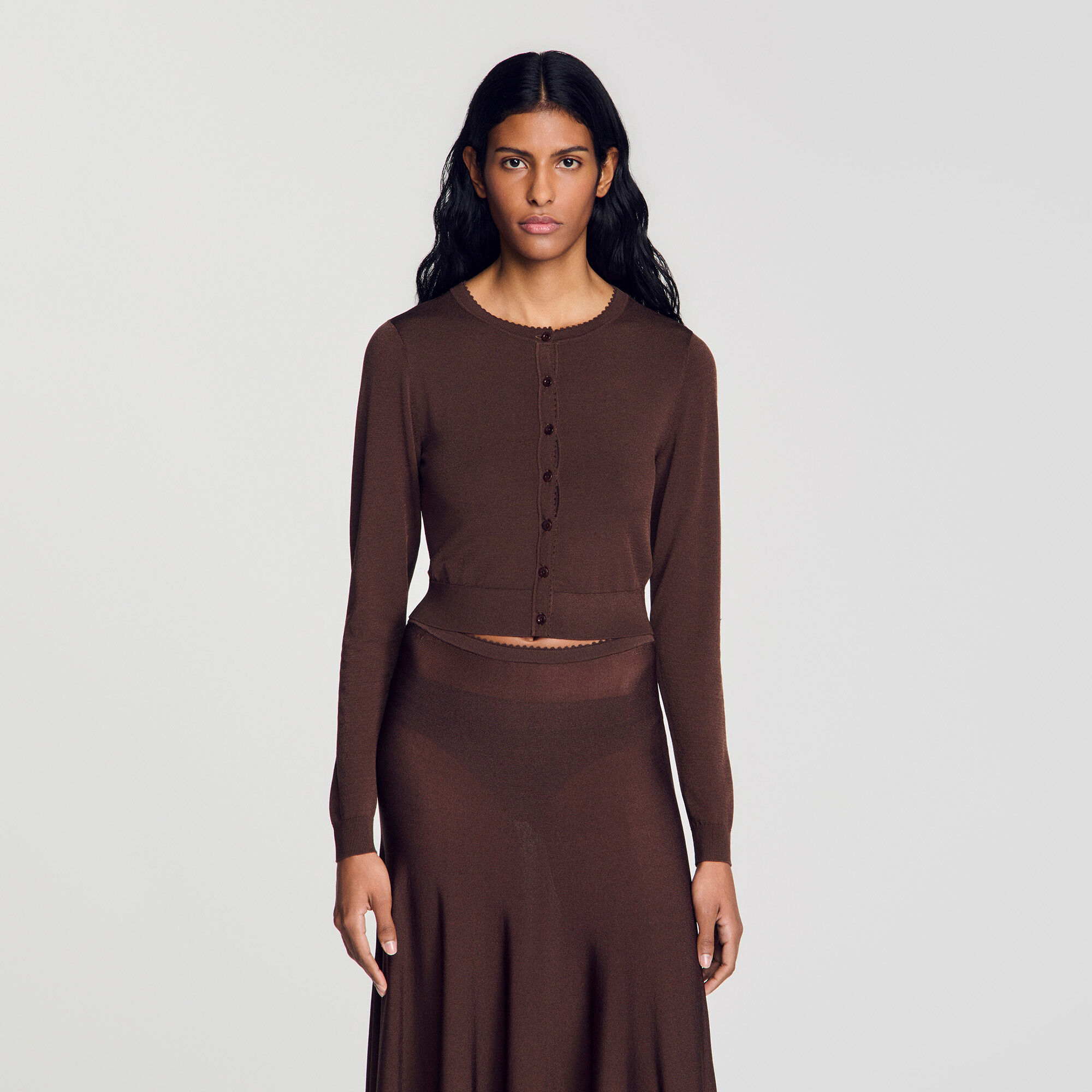 Sheer knit cardigan