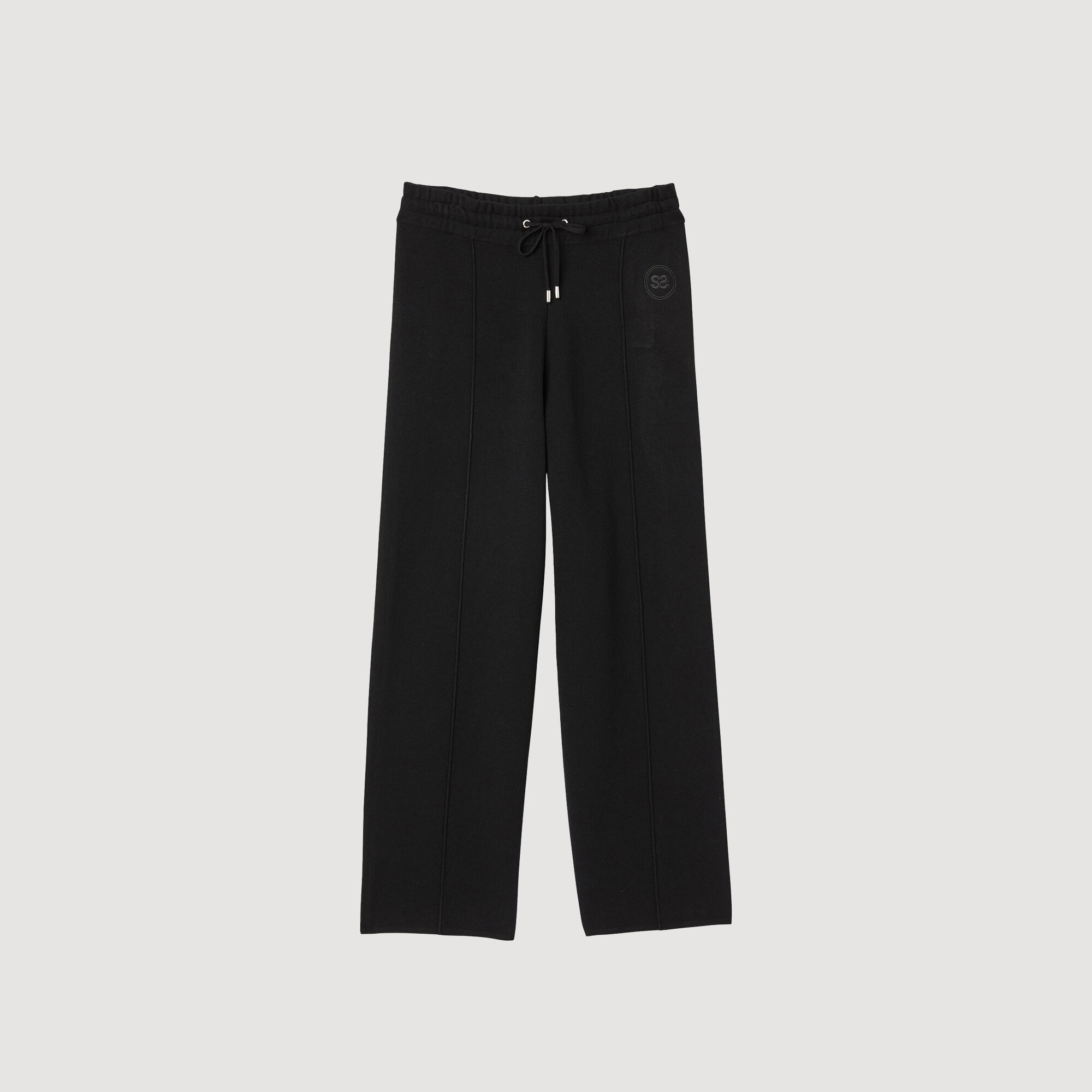 Knitted straight-leg trousers