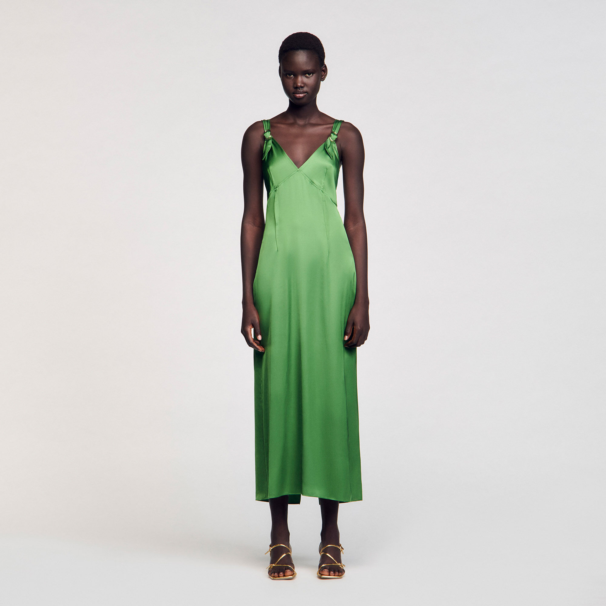 Fluid satin-effect dress