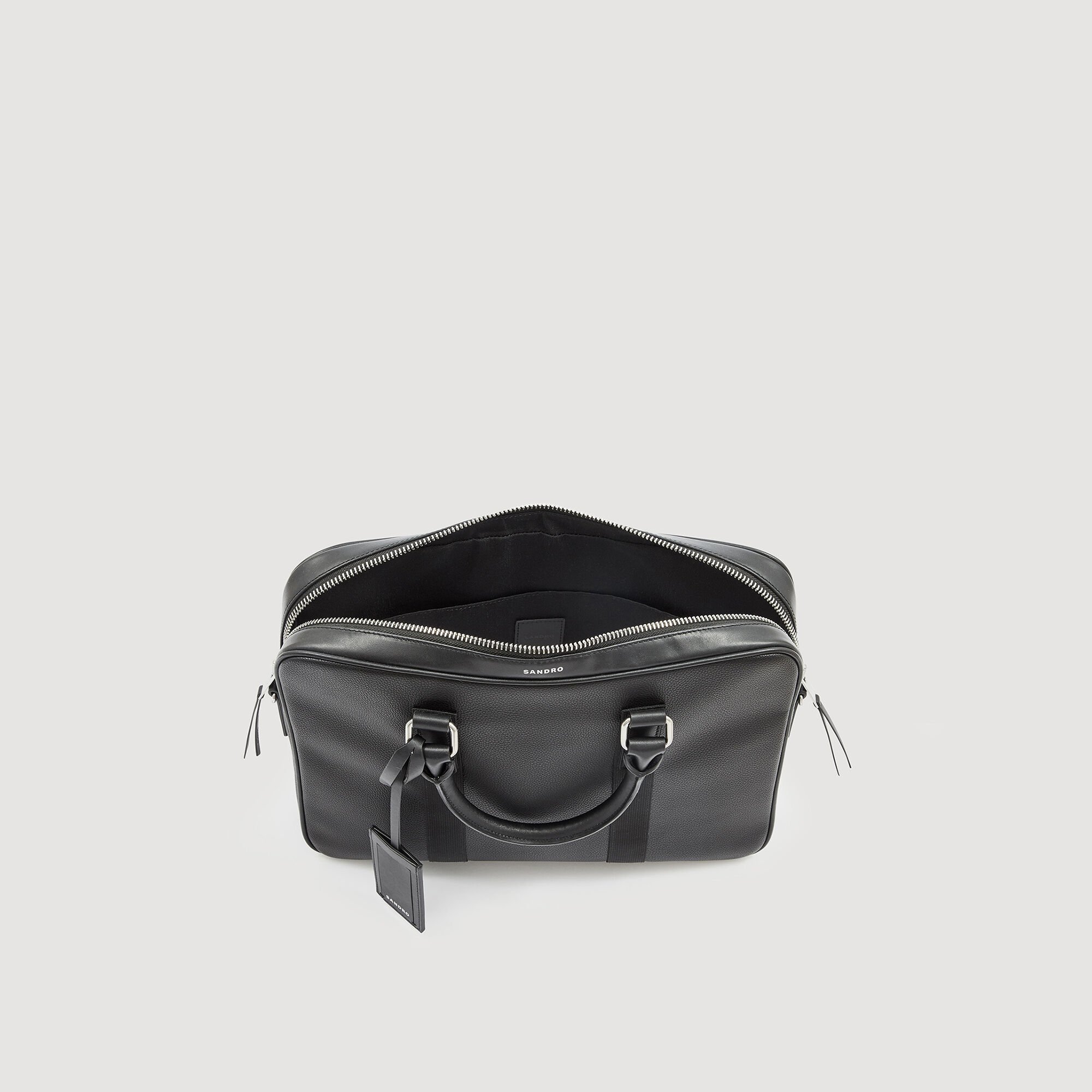 Large briefcase in coated canvas