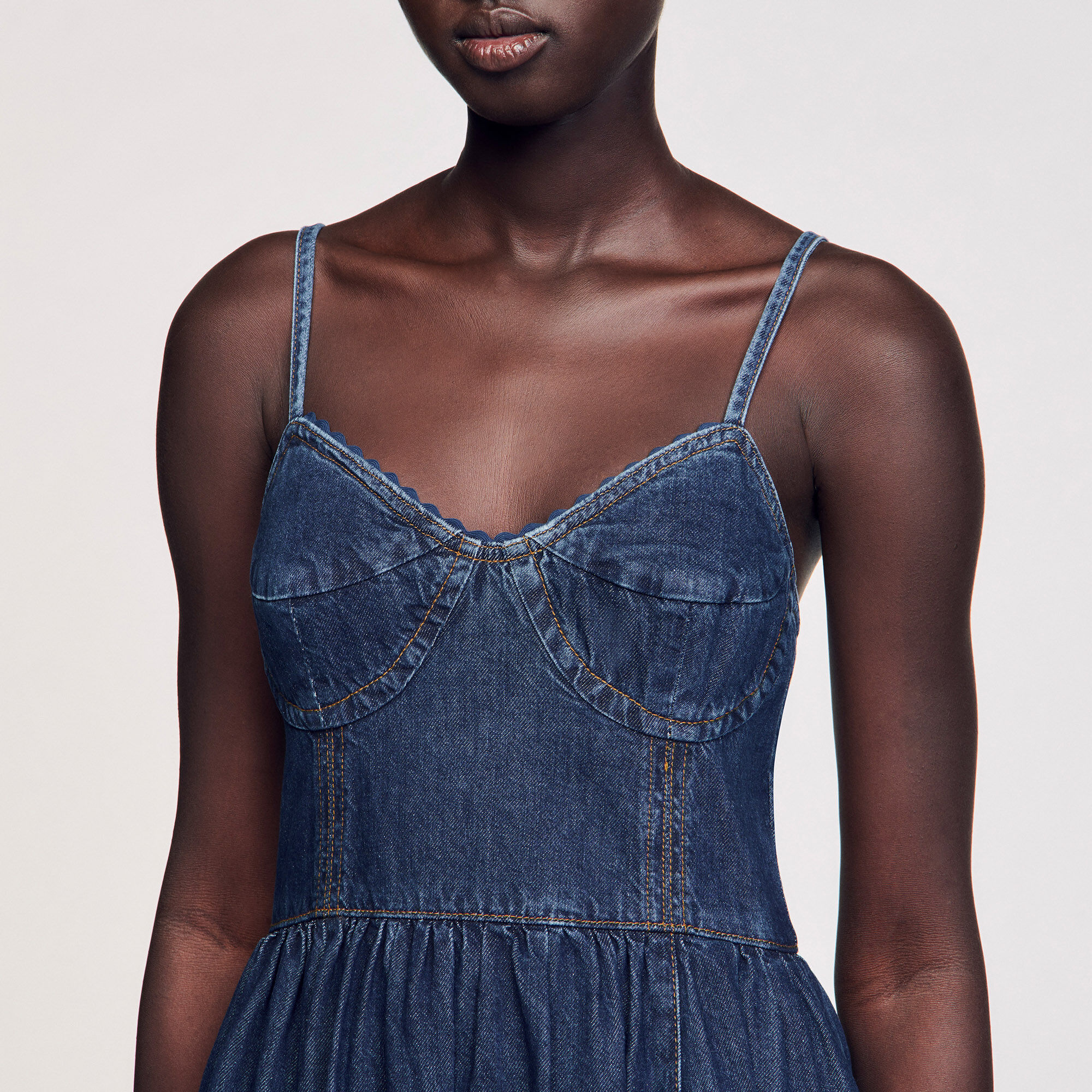 Midi denim dress