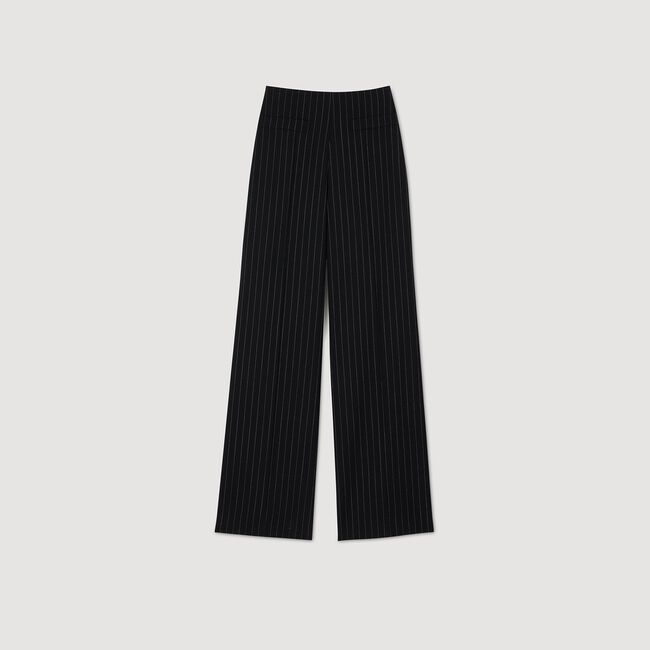 Chalk-striped straight-leg trousers