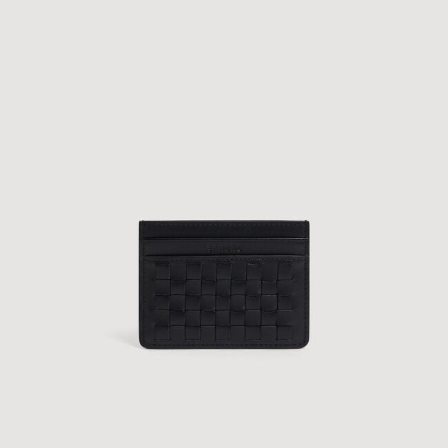 Braided leather card holder - Men | Sandro