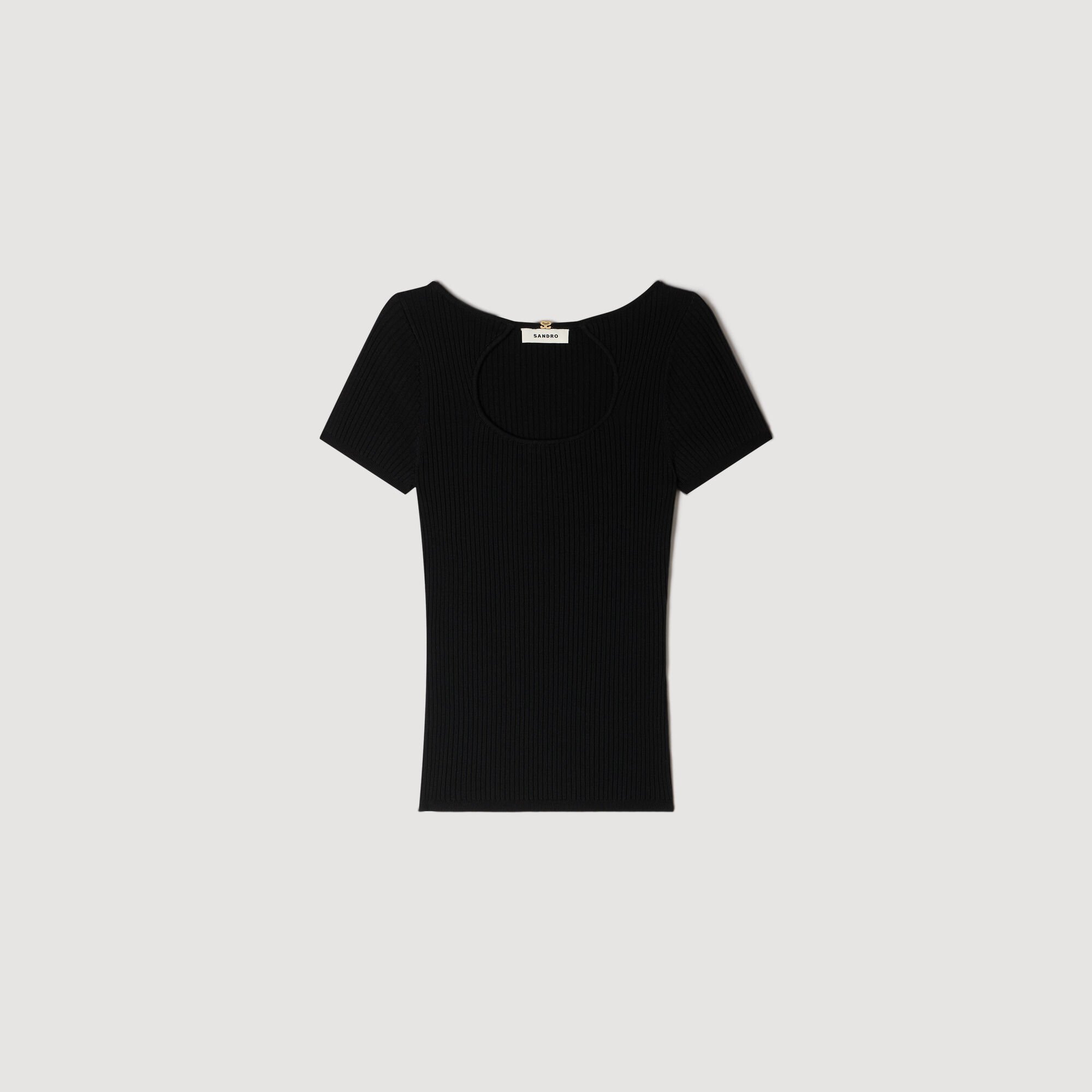 Openwork collar jumper