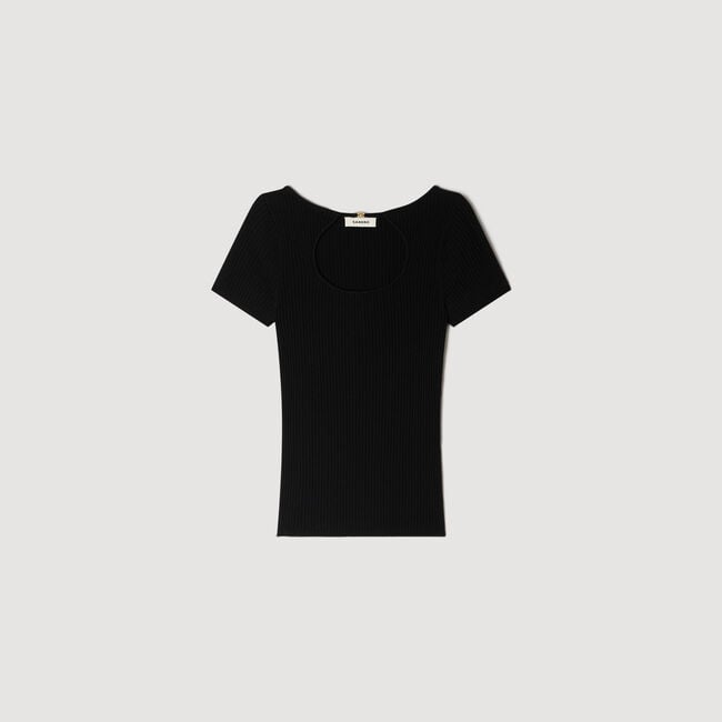 Openwork collar jumper