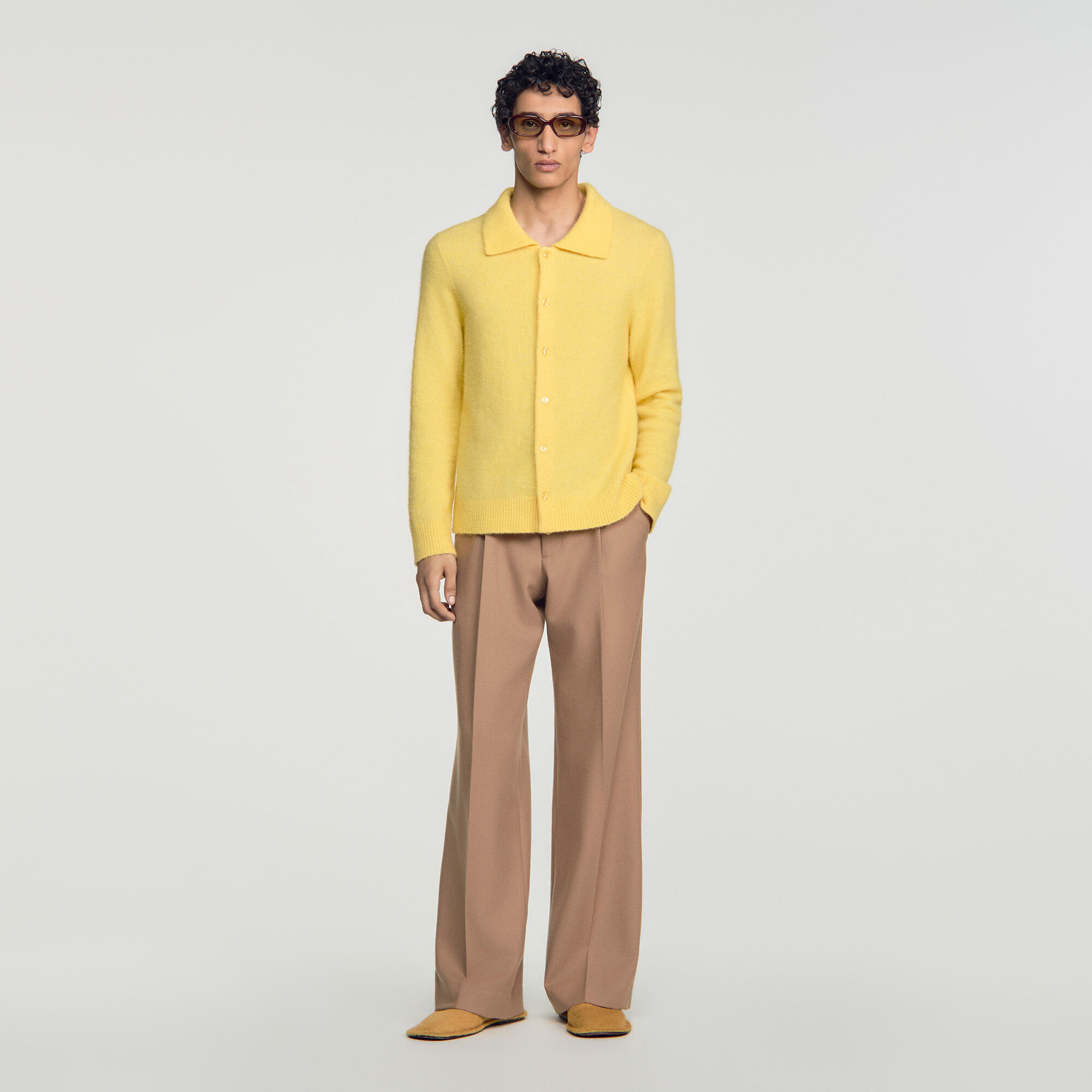 Alpaca and wool cardigan - Men | Sandro