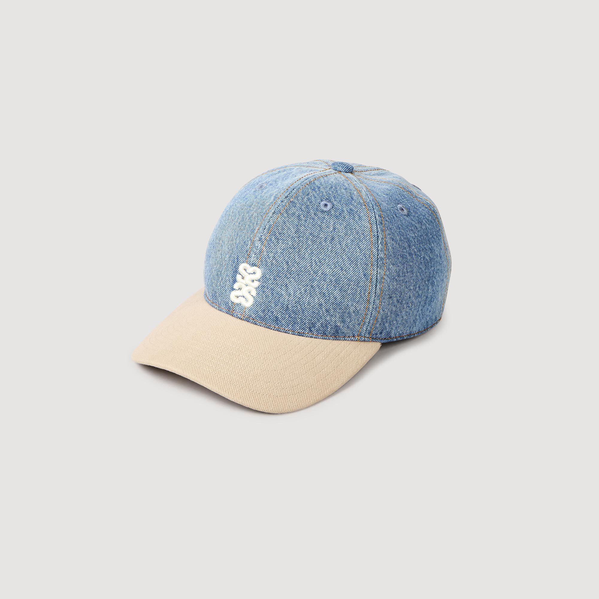Denim and canvas cap