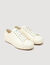 Low-top split leather trainers