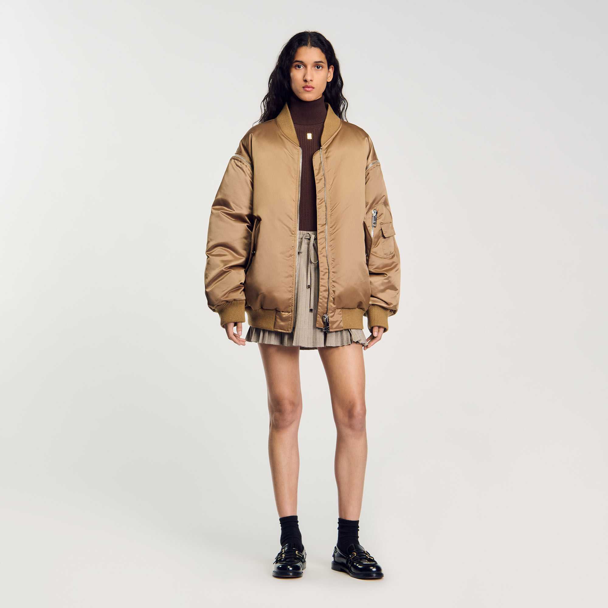 Womens satin bomber discount