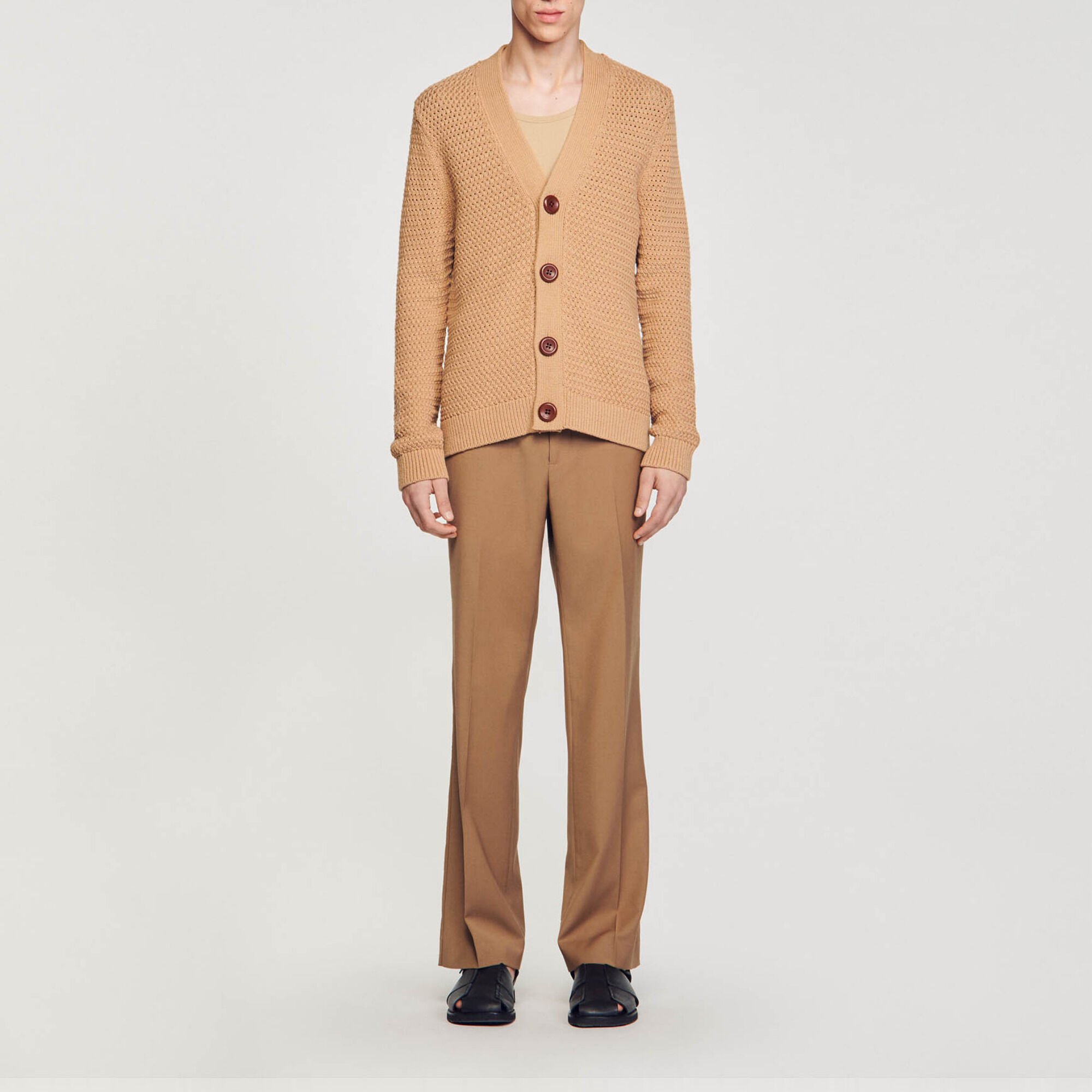 Openwork knit cardigan