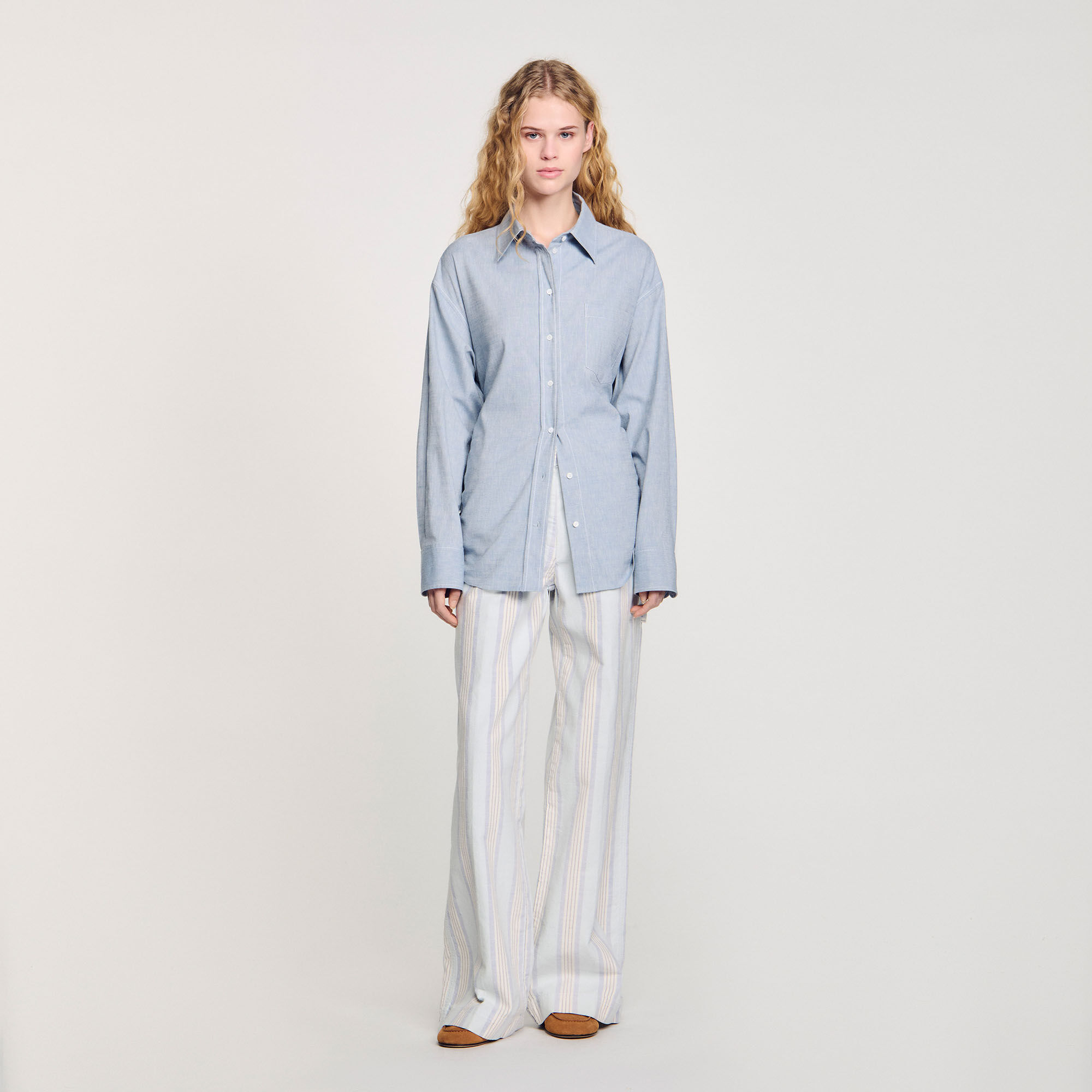 Long tie-back shirt