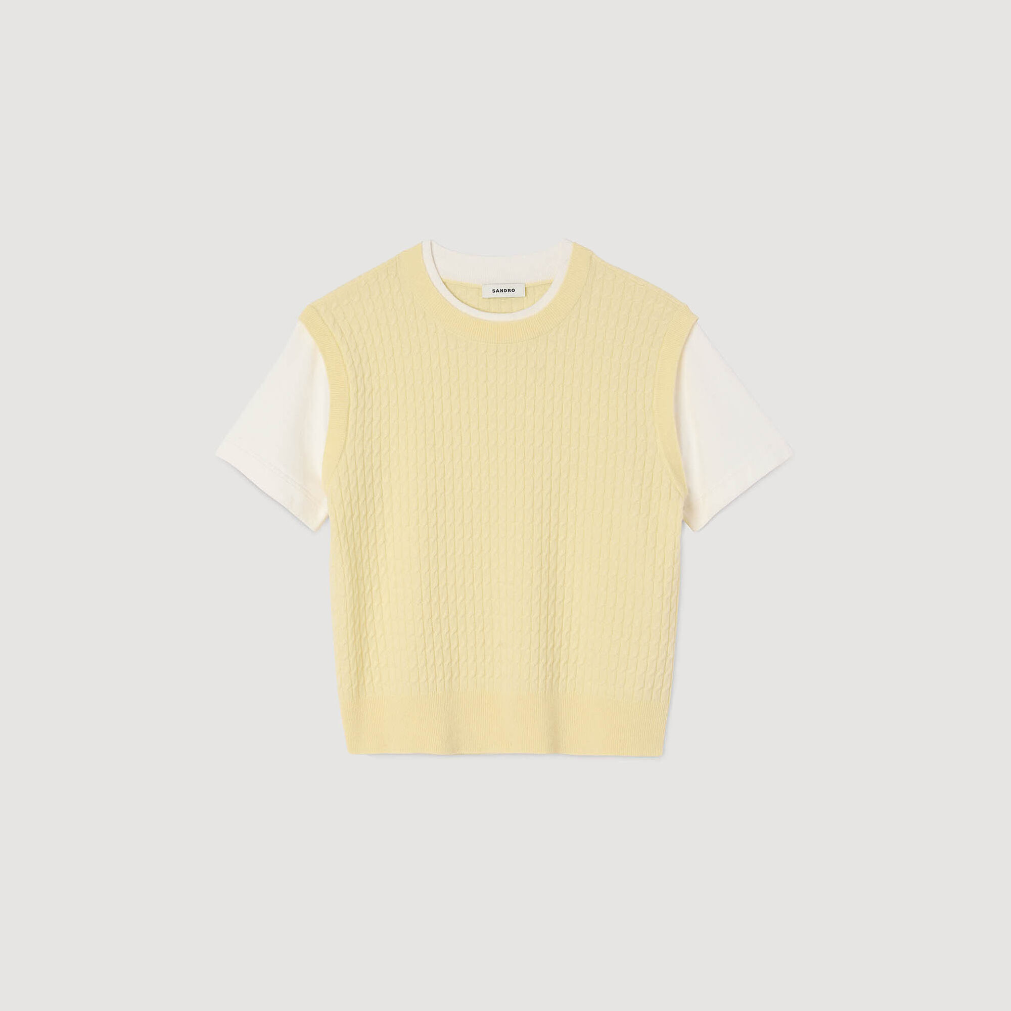 Dual-material knit jumper