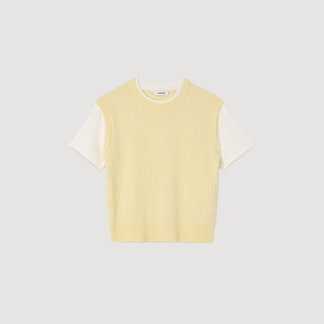 Dual-material knit jumper