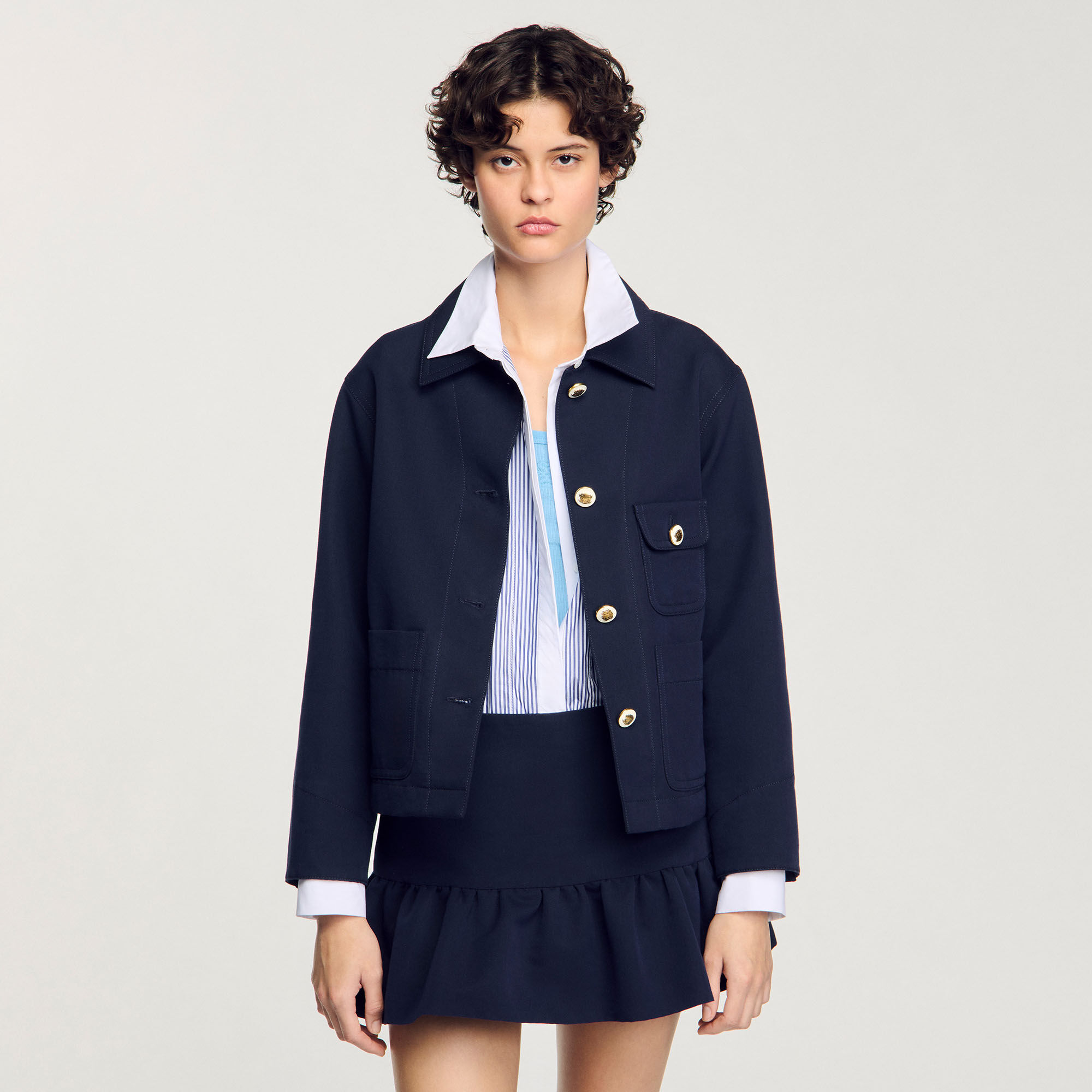 Jacket with officer buttons