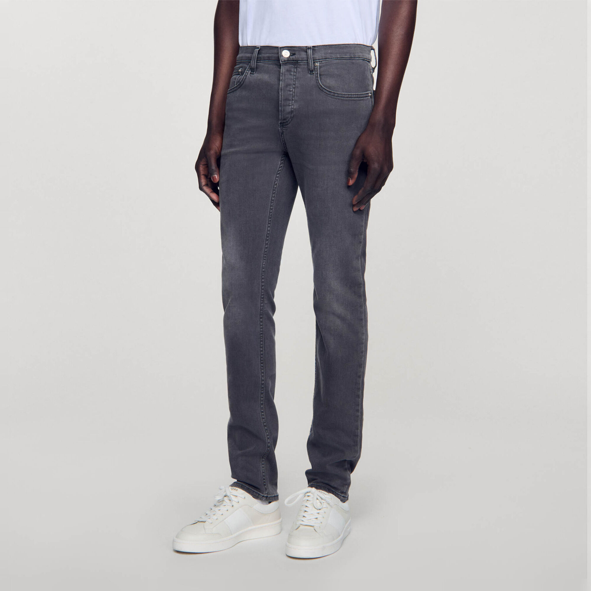 Washed grey jeans