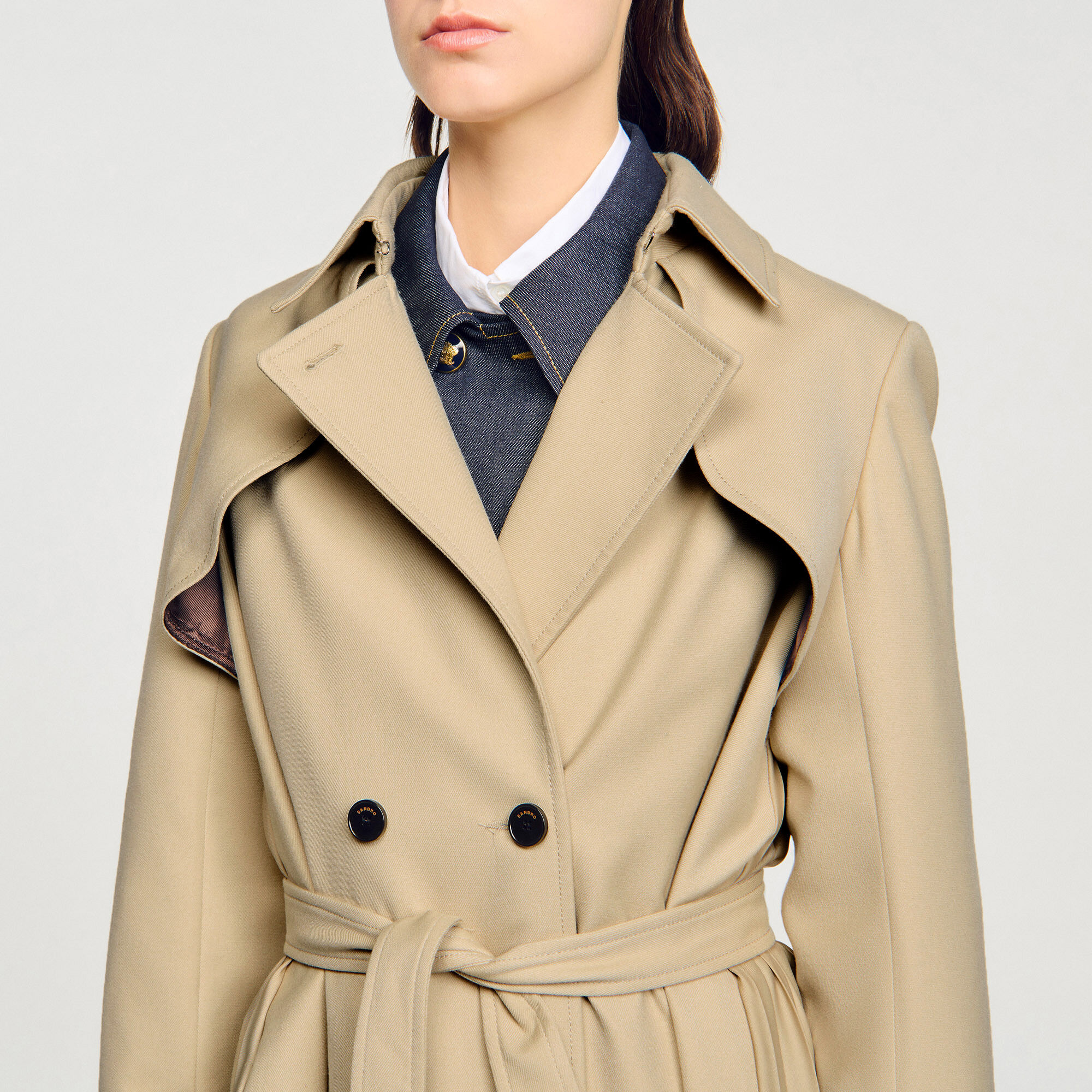Belted double-breasted trench Belted double-breasted trench