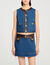 Denim and leather top - Women | Sandro