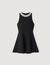 Short dress with pearl collar