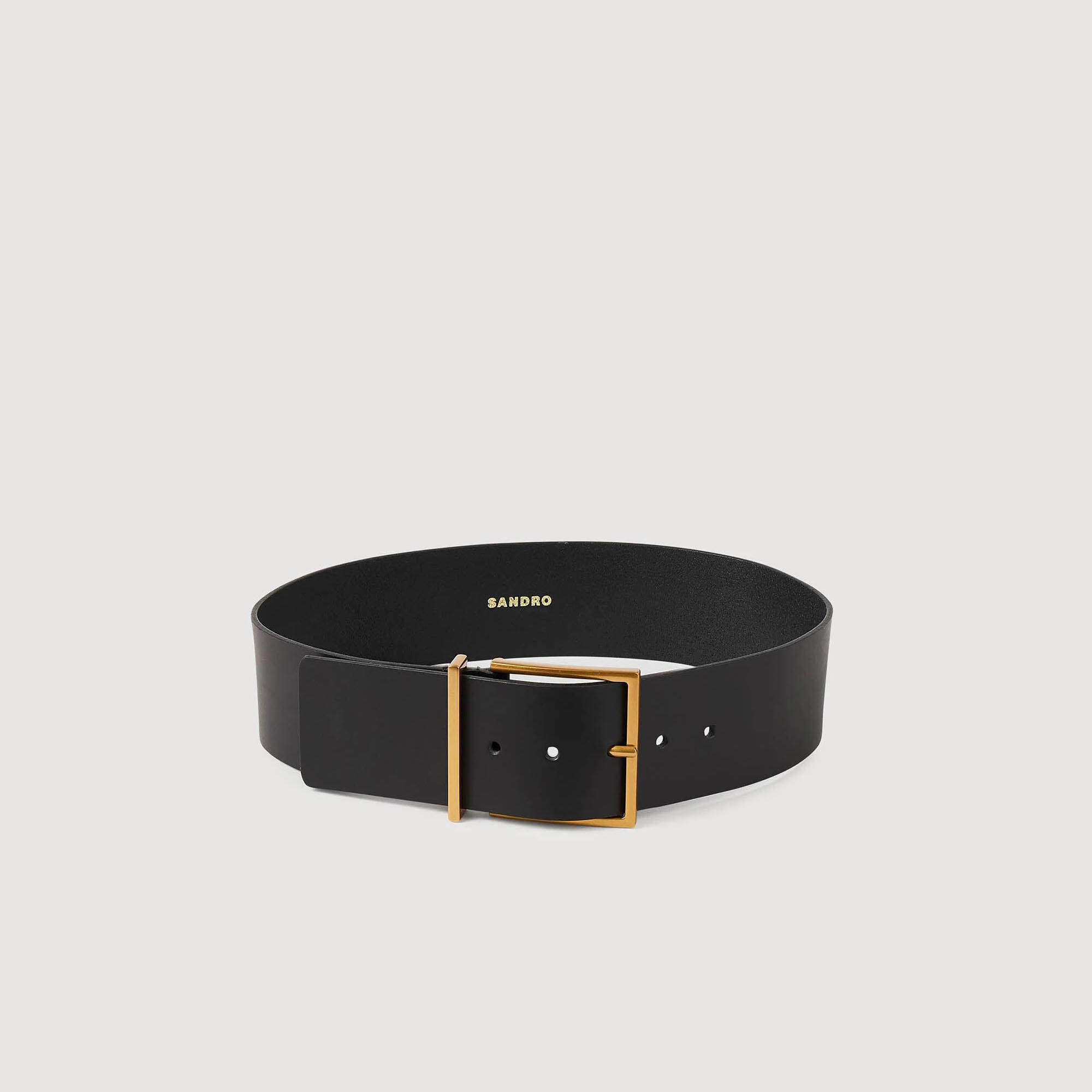 Wide leather belt