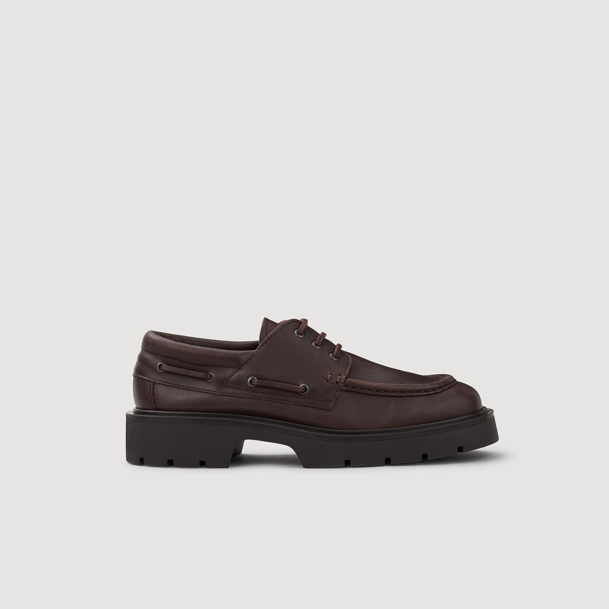 Leather loafers with a chunky sole