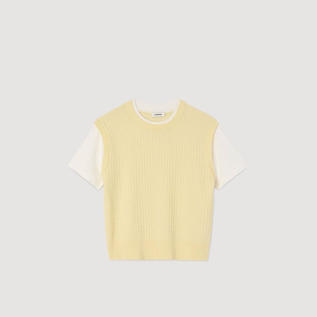 Dual-material knit jumper
