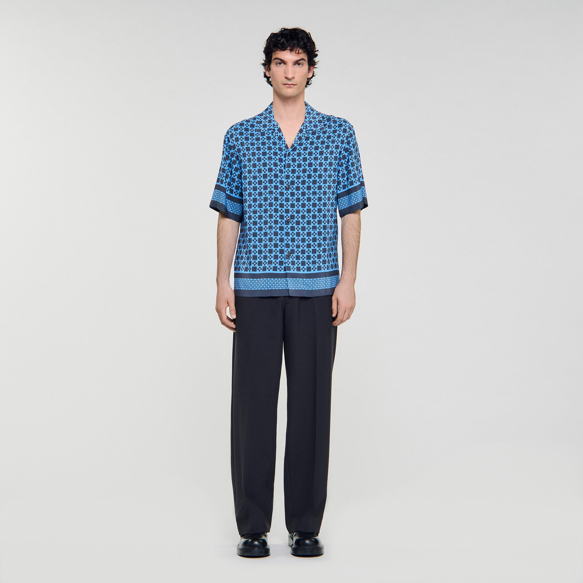 Square Cross motif flowing blouse