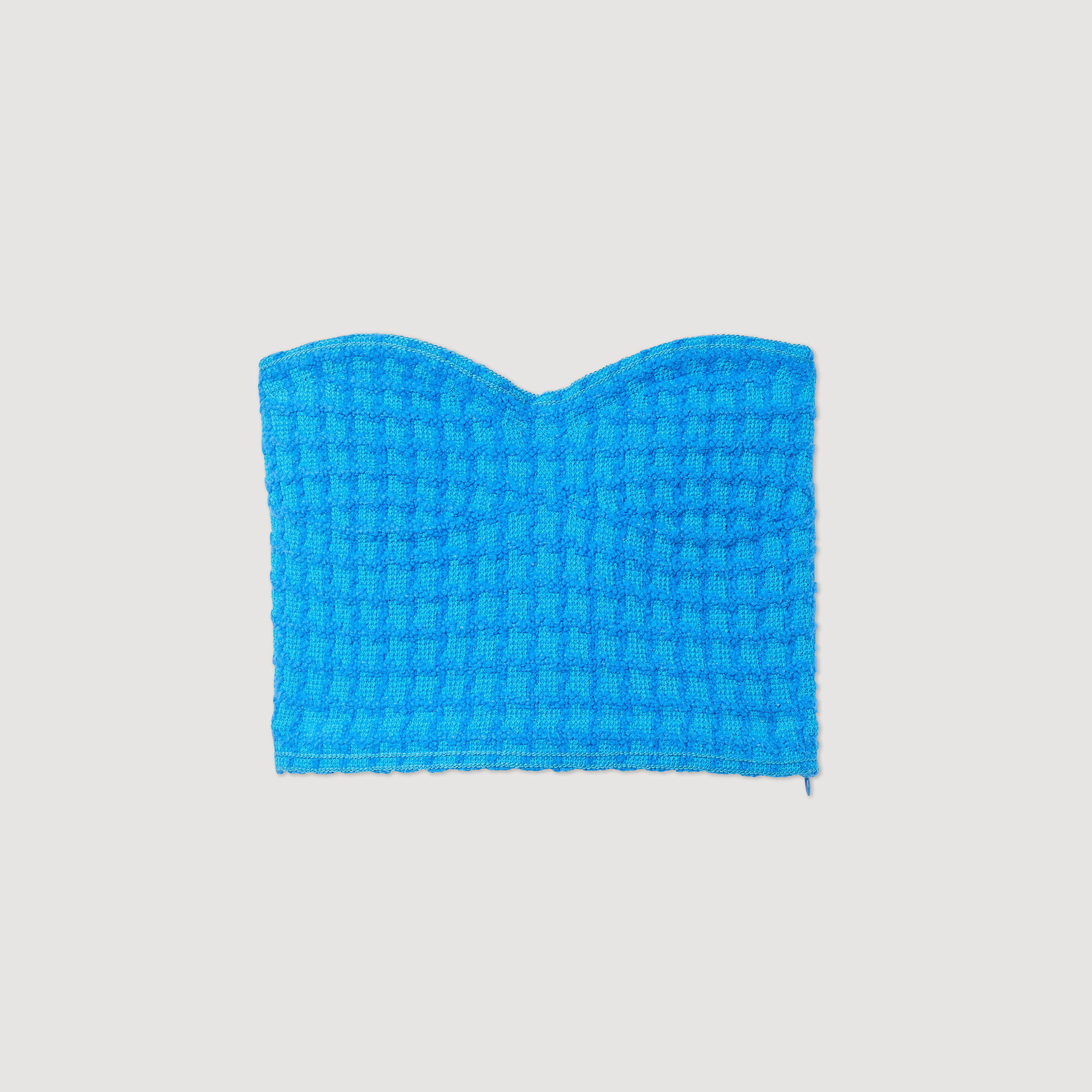 Cropped tweed bustier