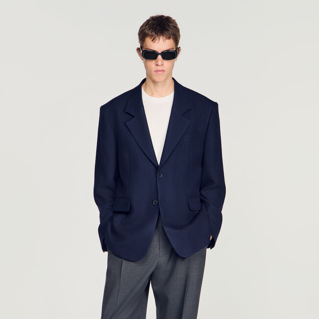 Oversized virgin wool jacket - Men | Sandro