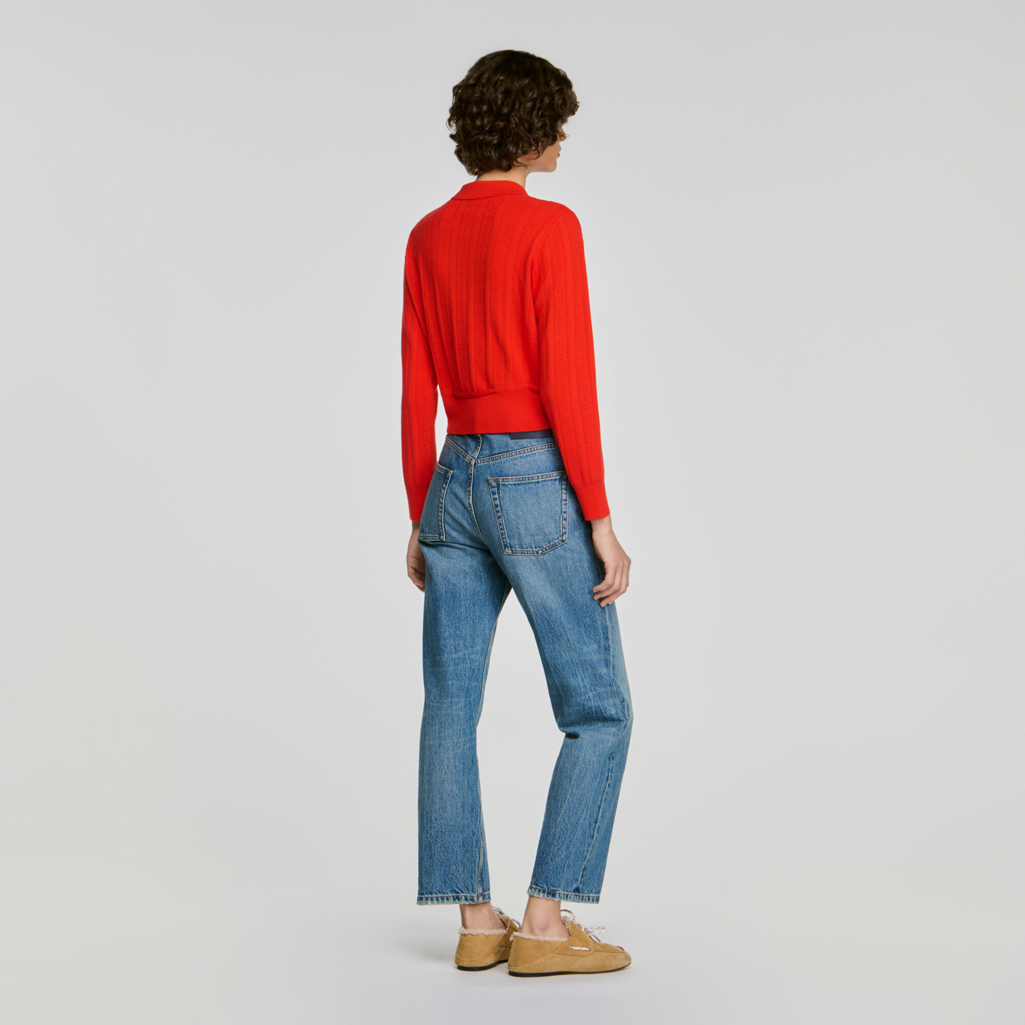 Pointelle knit cardigan