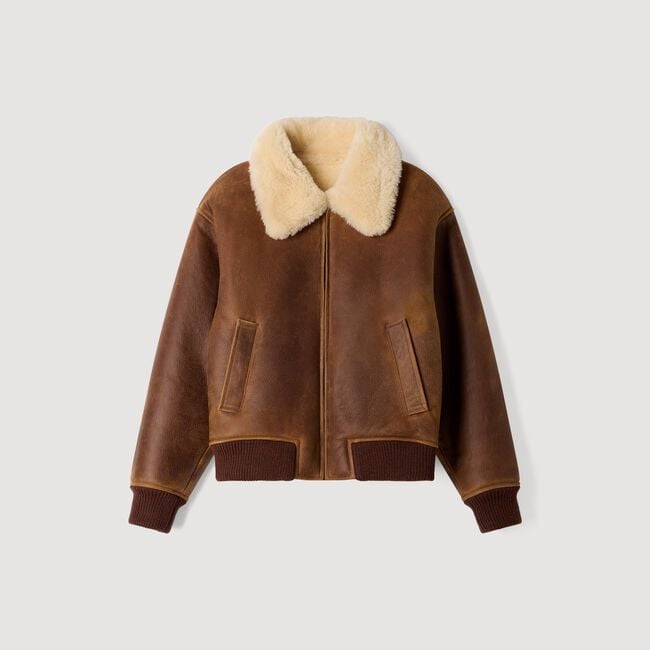 Zipped shearling jacket