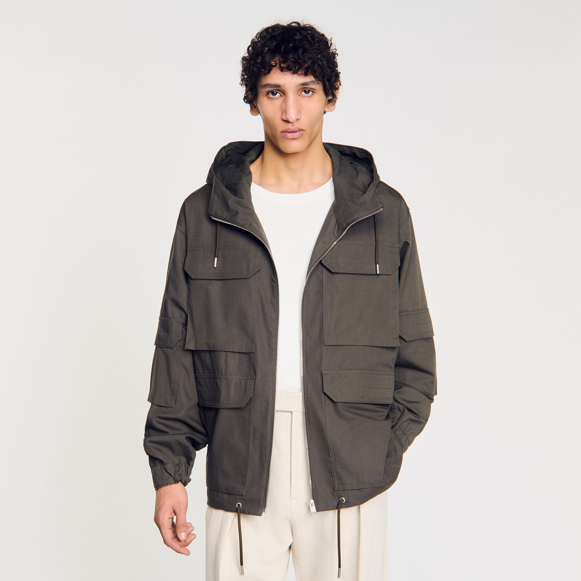Hooded military parka