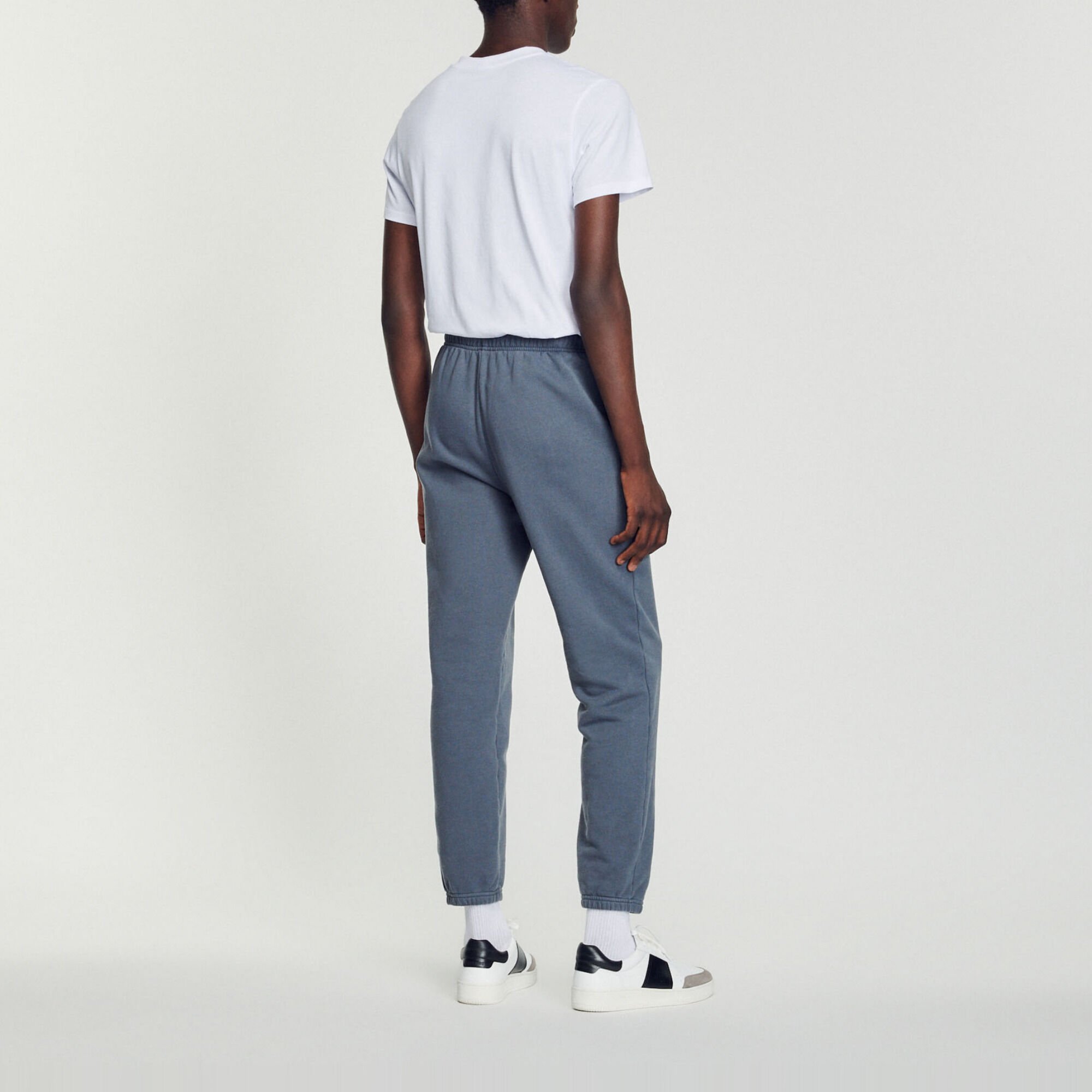 Embroidered fleece jogging bottoms