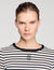 Short striped tee with pearl collar