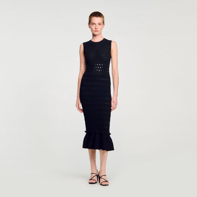Knit maxi dress with studs